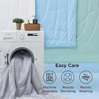 Bedsure Cooling Comforter Full Size - Cooling Blankets for Hot Sleepers, Lightweight Comforter for Summer with Dual-Sided Cool Tech, Soft Breathable Cold Blanket for Sleeping, Grey, 82x86 Inches