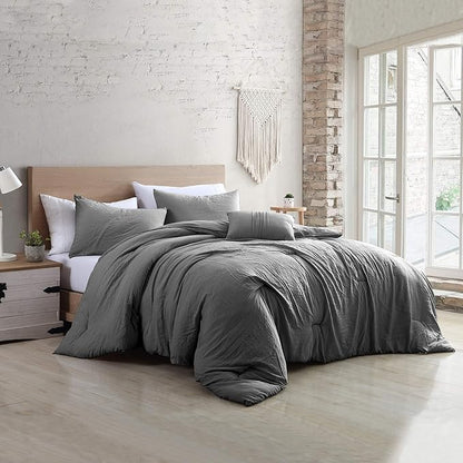 Modern Threads 4-Piece Garment-Washed Comforter Set Beck Grey King