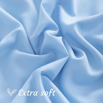 NTBAY Standard Pillow Cases Set of 2, 2 Pack Brushed Microfiber 20x26 Pillow Cases, Soft, Wrinkle, Fade, Stain Resistant Sky Blue Pillow Cases with Envelope Closure, 20x26 Inches, Sky Blue