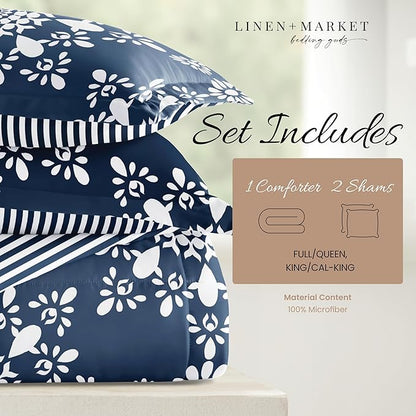 Linen Market Reversible King Size Comforter Set (3 Piece) - Bring Luxury Home with Our Soft and Lightweight Down Alternative Comforter King Set - This Includes Your King Comforter and 2 Pillow Shams