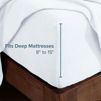 Bare Home Super Soft Fleece Sheet Set - Twin Size - Extra Plush Polar Fleece, No-Pilling Bed Sheets - All Season Cozy Warmth (Twin, White)