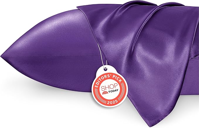 Bedsure Polyester Pillowcases, Polyester Pillow Cases Queen Size Set of 2, Purple Pillow Case for Sleeping Women with Envelope Closure, Gifts for Women Men, 20x30 Inches, 2pcs