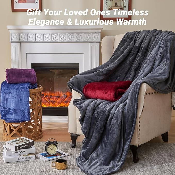 Electric Heated Blanket King Size 90''x100'' Soft Flannel & Sherpa Electric Blanket with 10 Heating Levels, Automatically Shut Down After 8h with Overheat Protection Machine Washable