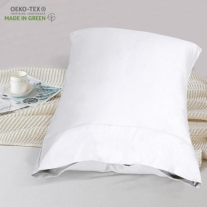 Royale Linens White Cotton Pillow Cases Queen Size Set of 12 - Bed Pillow Covers - 100% Cotton Pillowcases - Soft & Cooling - Envelope Closure - Hotel Quality Bulk Pillowcases 20" x 30"