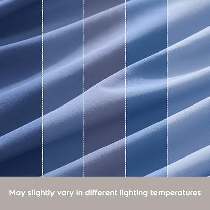 Nestl Full XL Sheet Set - Luxury 1800 Ultra-Soft Microfiber Full Extra Long Bed Sheets - Double Brushed - Deep Pockets - Easy Fit - 4 Piece Set - Bedding Sheets & Pillowcases (Full XL, Calm Blue)