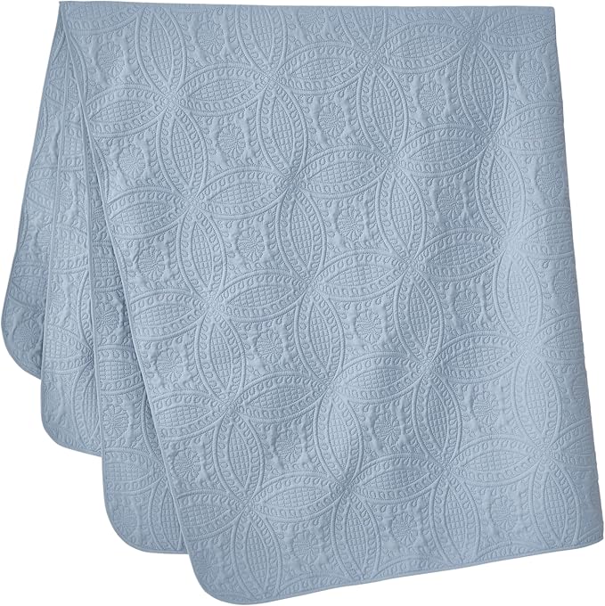 Chezmoi Collection Austin King Oversized Bedspread Set, 3-Piece Pinsonic Quilted Lightweight Microfiber Bedspread Coverlet, Cool Gray | Oversized, Lightweight, Fade Resistant