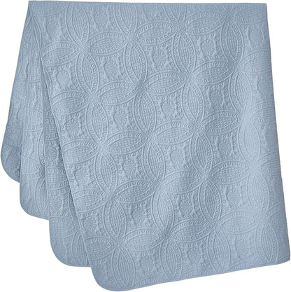 Chezmoi Collection Austin Queen Oversized Bedspread Set, 3-Piece Pinsonic Quilted Lightweight Microfiber Bedspread Coverlet, Cool Gray | Oversized, Lightweight, Fade Resistant