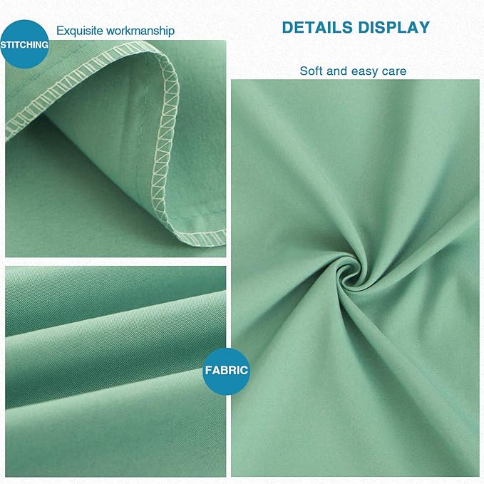 FLXXIE Pillow Cases Standard Size, Soft Microfiber Pillow Covers with Envelope Closure, Wrinkle, Stain Resistant Pillowcases, 2 Piece Set, 20x26, Sea Green