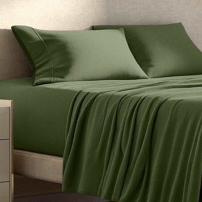 Bare Home Super Soft Fleece Sheet Set - King Size - Extra Plush Polar Fleece, No-Pilling Bed Sheets - All Season Cozy Warmth (King, Cypress)