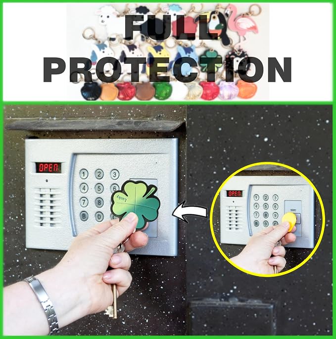 Leather Keychain Holder Case Compatible with AirTag,Cute Protective Cover with Keyring,Anti-Scratch Finder GPS Tracker Case for Wallet Keys,Bag,Pets,Backpack(Four-Leaf Clover)