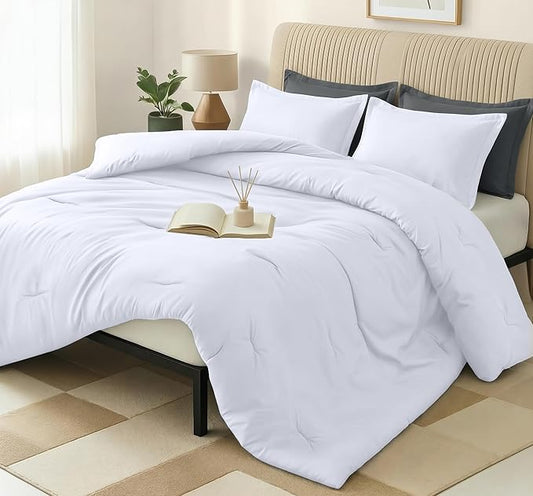 King Comforter Set 3 Piece White by Utopia Bedding, Comforters King Size, Bedding Comforters Sets, Down Alternative Soft Bed Set, 1 Comforter (90 x 102 inches) 2 Pillow Shams (20 x 36 inches)