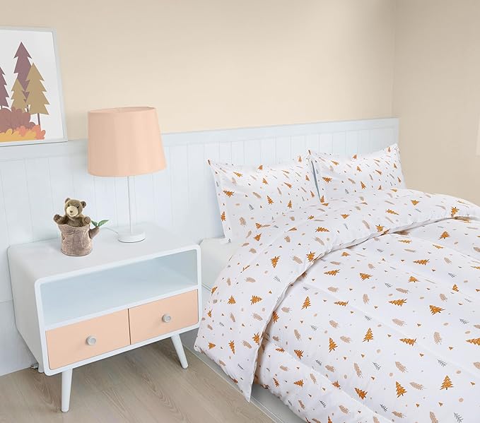Utopia Bedding Pine Tree Kids Comforter Set with 2 Pillow Shams, 3 Piece Soft Microfiber Twin Bed Comforter with Pillow Shams, Printed Kids Bedding for Boys and Girls, Breathable, Easy Care