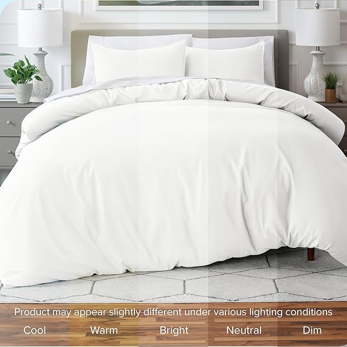 Bare Home Bedding Duvet Cover Full Size - Premium 1800 Super Soft Collection - Lightweight, Cooling - Soft Breathable Bedding Duvet Cover (Full, Cream)