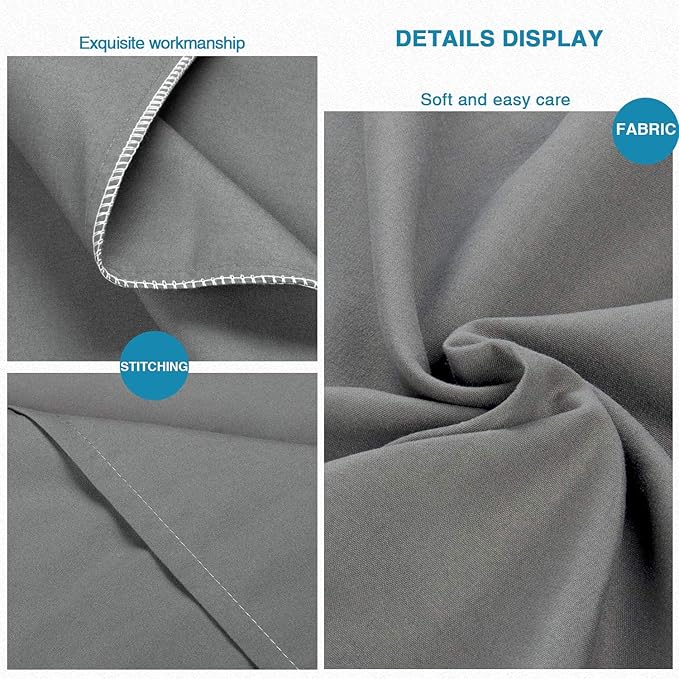 FLXXIE Pillow Cases Standard Size, Soft Microfiber Pillow Covers with Envelope Closure, Wrinkle, Stain Resistant Pillowcases, 2 Piece Set, 20x26, Dark Grey