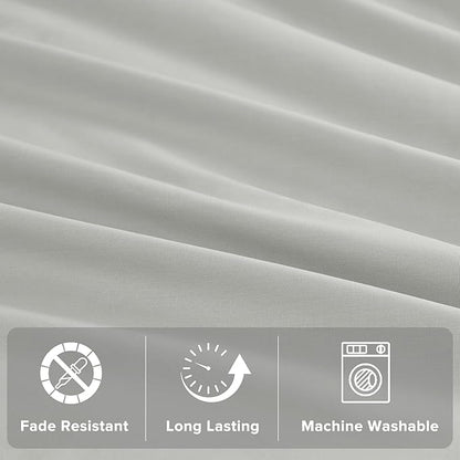 Comfort Spaces Extra Deep Pocket, 100% Cotton King Fits up to 24" Mattress, Breathable, Naturally Cool Cotton, Soft Cotton Sheets, All Seasons Sheet Set, Grey 4 Piece