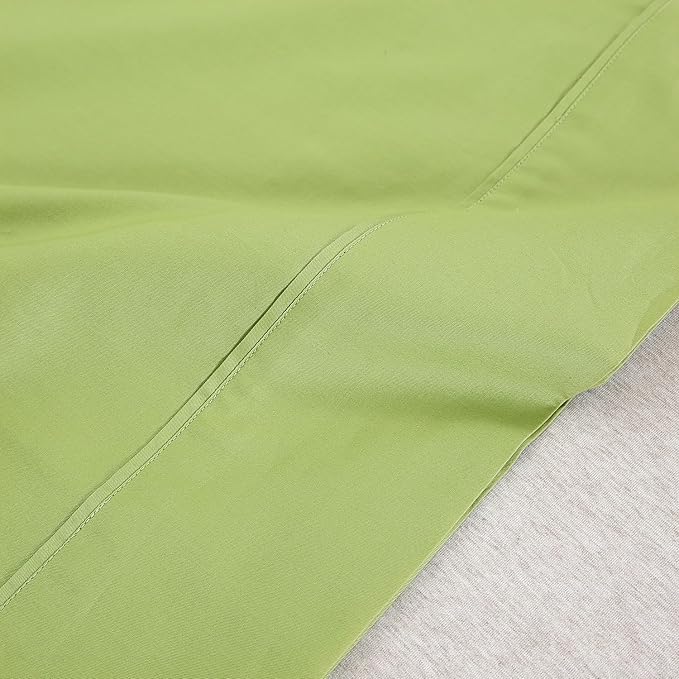 WINLIFE King Size Pillowcases Set of 2, 100% Cotton King Pillow Cases, 20×36 inches, Soft and Breathable Pillow Case Envelope, Apple Green