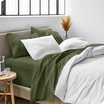 Bare Home Full XL Sheet Set - 1800 Ultra-Soft Microfiber Full Extra Long Bed Sheets - Double Brushed - Deep Pockets - Easy Fit - 4 Piece Set - Bedding Sheets & Pillowcases (Full XL, Cypress)