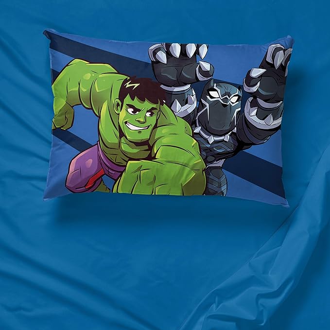 Jay Franco Marvel Super Hero Adventures Charge 1 Pack Pillowcase - Double-Sided Kids Super Soft Bedding - Features The Avengers