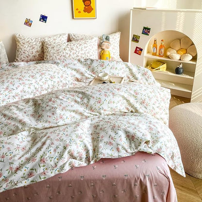 HighBuy 3 Piece Teen Comforter Set Twin XL Size All Season Pink Floral Farmhouse Bedding Comforter with 2 Pillowcases,Washable Cozy Comforter for Girls,Fluffy Comfy Bedding Sets