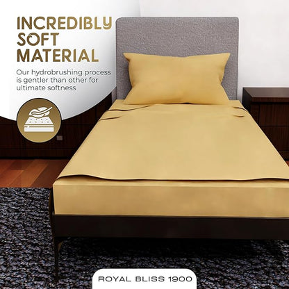 Twin XL Sheets Set - 3 Piece Bedding - Wrinkle Free, Fade Resistant, Double Brushed Microfiber - Deep Pockets/Easy Fit - 1800 Series Ultrasoft, Cooling Sheets (Gold)