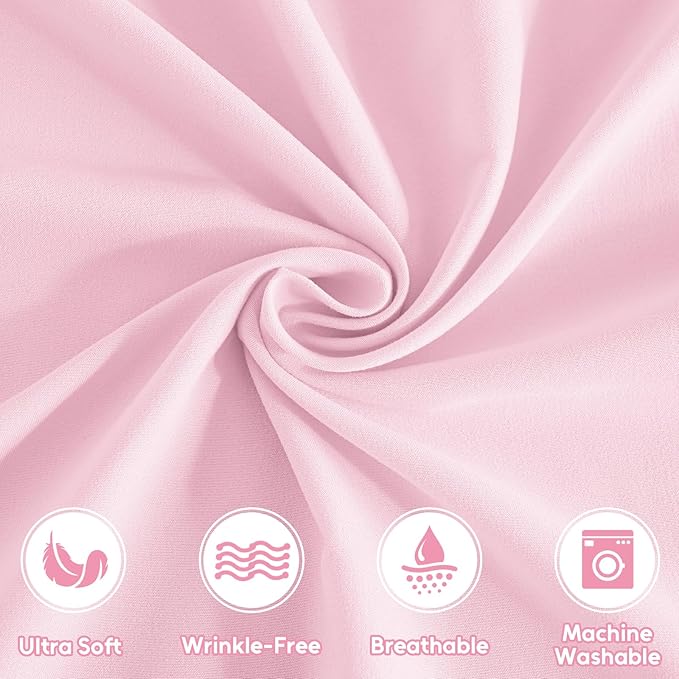 King Size Sheets Set, 4 Pieces Hotel Luxury Soft Microfiber Bed Sheets Set, Up to 16" Deep Pockets, Oeko-Tex Sheets with Elastic, Breathable, Wrinkle Free (Light Pink, King)