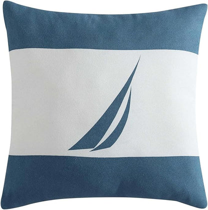 Nautica - Twin/Twin XL Comforter Set, Ultra Soft Bedding with a Woven Textured Feel, Medium Weight for Year Round Comfort, 4 Piece Bed Set with Matching Pillowcase & Bonus Throw Pillows (Colton Blue)