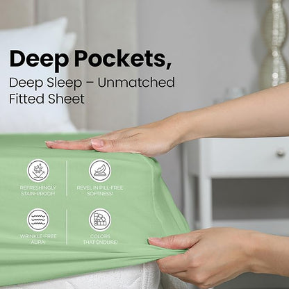 Utopia Bedding King Fitted Sheet - Bottom Sheet - Deep Pocket - Soft Microfiber - Shrinkage and Fade Resistant - Easy Care -1 Fitted Sheet Only (Sage Green)