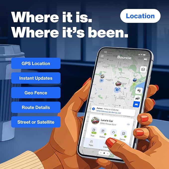 GPS Tracker for Vehicles with Real-Time Location | Route History, Speed Monitoring, Driving Insights, Geo-Fence, & Accident Notifications. No Contracts. Cancel Anytime.