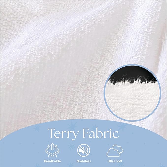 Snuze Soft Terry Mattress Protector – Twin Size, Waterproof Cover – Soft, Breathable, Machine Washable, Fits Up to 20” Deep Mattress