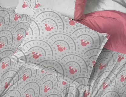 Jay Franco Disney Minnie Mouse King Comforter Set - 7 Piece Bedding Includes Sheet Set & Pillow Covers - Super Soft Cozy Pink Mandala Bedding