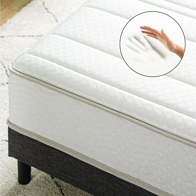 Zinus 10 Inch Foam and Spring Hybrid Mattress [New Version], Twin, Fiberglass Free, Medium Firmness, Durable Support, Certified Safe Foams & Fabric, Mattress in A Box