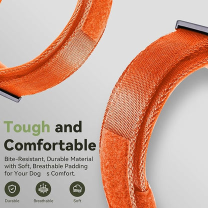 2026 Upgrade Waterproof Tactical AirTag Dog Collar, Built in AirTag Holder | Comfortable Control Handle, Quick Release Metal Buckle, Durable 1000D Nylon, For Medium to Large Dogs, Orange,XL