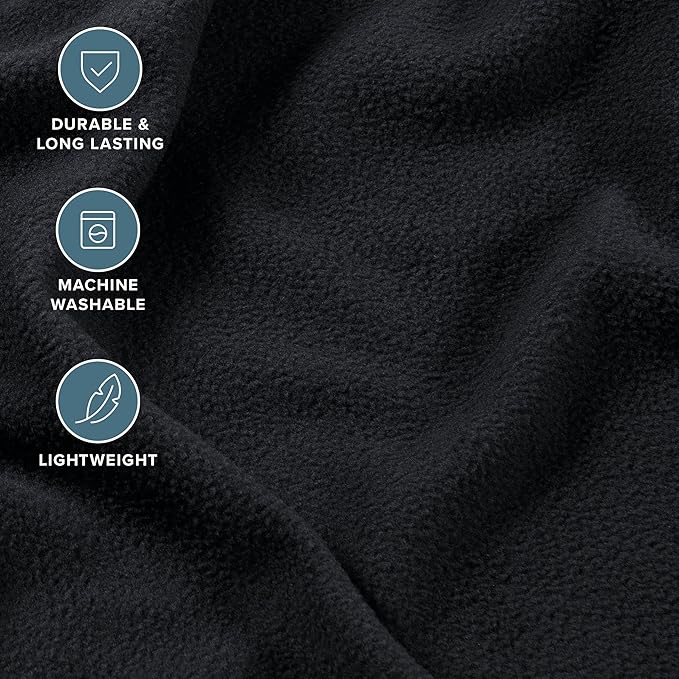 Bare Home Super Soft Fleece Sheet Set - Twin Extra Long Size - Extra Plush Polar Fleece, No-Pilling Bed Sheets - All Season Cozy Warmth (Twin XL, Black)