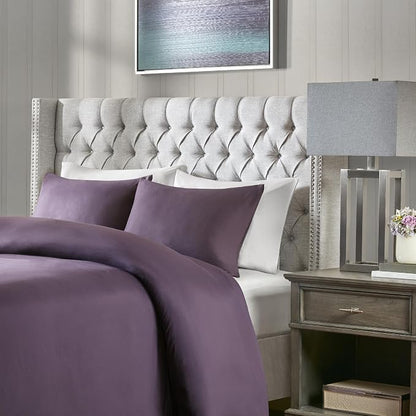 Madison Park Queen Wingback Upholstered Tufted Headboard, Featuring High-Density Sponge Padding, Adjustable Height Headboard, Easy Assembly, Gray
