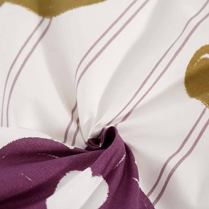 SDIII Purple Floral Comforter Set Queen 3 Pieces, Soft Microfiber Lightweight Vintage Floral Queen Comforter Set, Vintage Bedding for All Season