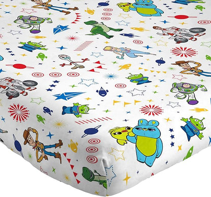 Jay Franco Kids Sheet Set with Fitted, Flat Sheets & Pillow Cover - Ultra-Soft Bedding with Pillowcase for Room Decor, White - Toy Story, 3 Piece Twin