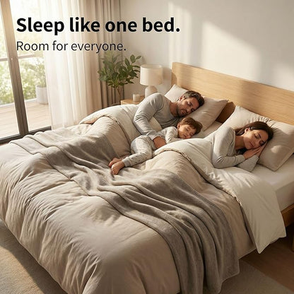 Twin to King Bed Converter | No Slipping | Innovative Solution as Bed Bridge for Couples & Families | Split King Gap Filler for Adjustable Bed, Installed in < 5 Min