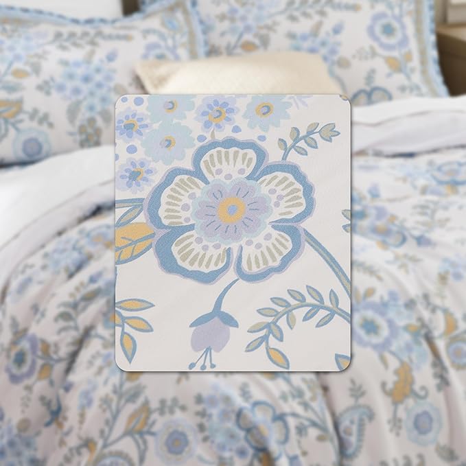 Bedsure Duvet Cover Queen Size - Reversible Paisley Scrolls Floral Duvet Cover Set with Zipper Closure, 3 Pieces Oat Milk Bedding Set with 8 Corner Ties and 2 Pillow Shams 20"x26"