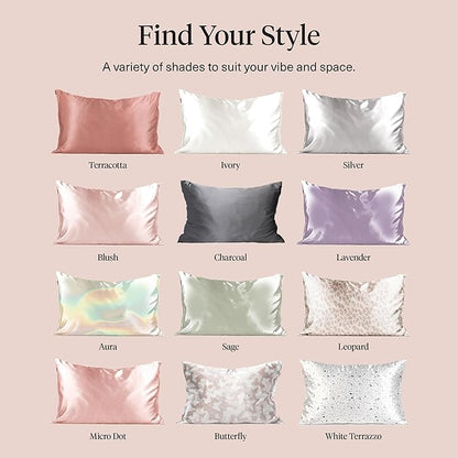 Kitsch Satin Pillowcase with Zipper for Hair & Skin - Softer Than Silk Pillow Cases, Smooth Cooling Satin Pillow Case, Wrinkle-Free, Machine Washable - King Size Satin Pillow Case (19x36) - Charcoal