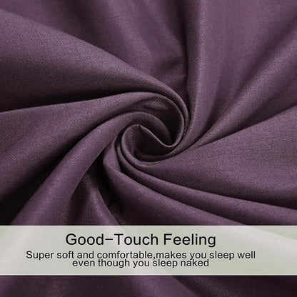 4 Piece Bed Sheet Set (Queen,Purple) 1 Flat Sheet,1 Fitted Sheet and 2 Pillow Cases,Brushed Microfiber Luxury Bedding with Deep Pockets