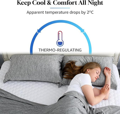CHOSHOME Cooling Pillow Cases Zipper Pillow Covers Q-Max > 0.45 Zippered Pillowcases for Hot Sleepers, Soft, Breathable, Skin-Friendly, 4 Pack (Standard, 20"x26", Black)