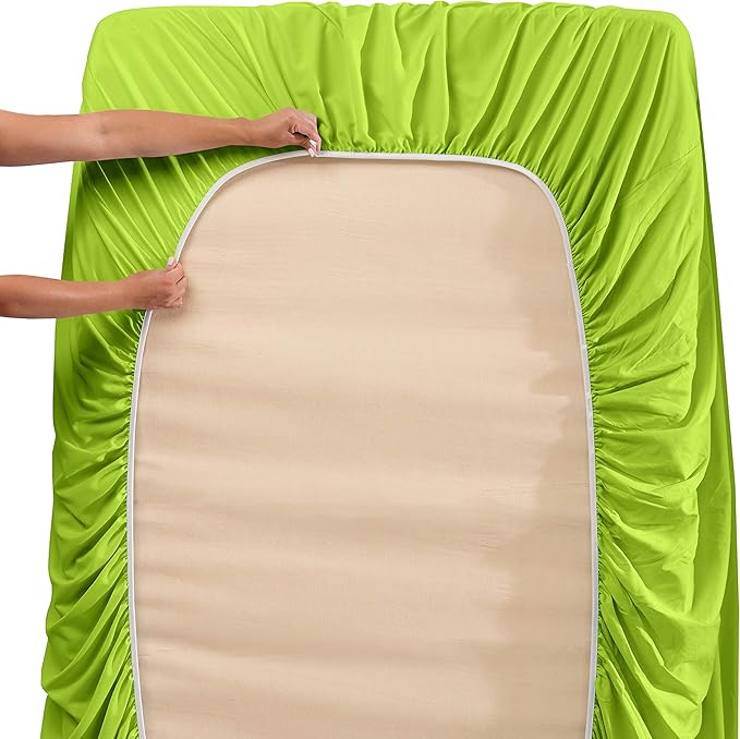 Clara Clark Full Sheets, 6 Piece Set - Hotel Luxury Bed Sheets, Super Soft Bedding Set, Full Size, Garden Green