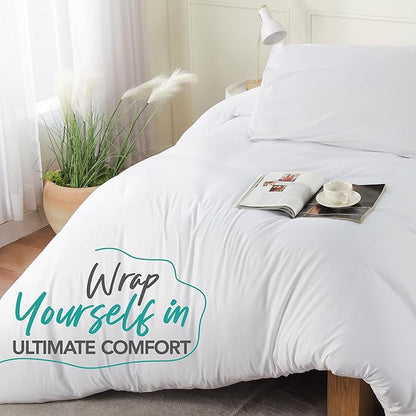 Utopia Bedding Duvet Cover Set with Pillowcases- 2 Pieces Bedding Duvet Cover with Zipper Closure - 1 Duvet Cover with 1 Pillow Sham - Soft Brushed Microfiber (Twin/Twin XL, White)