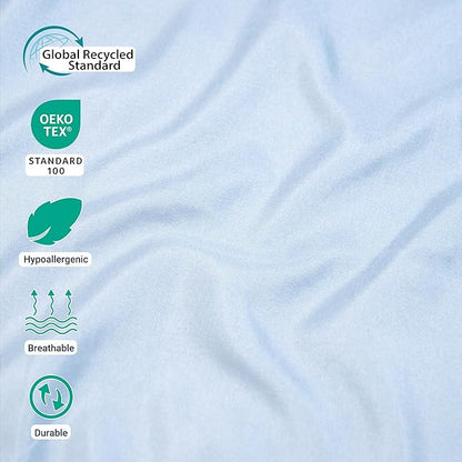 ZPECC Pillow Cases Queen Size Set of 4, 20x30 Envelope Closure Pillowcases, Soft Plain Brushed Microfiber Covers Hypoallergenic Breathable, Light Blue