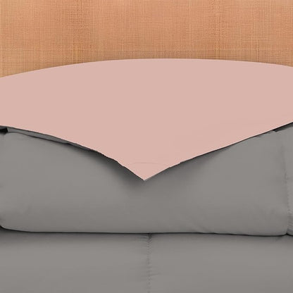 Modern Threads Down Alternative Reversible Comforter Charcoal Gray/Blush Queen