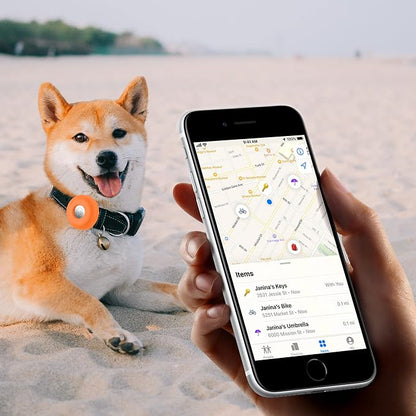 for Airtag Holder for Dog Collar, Cibaabo Silicone Air Tag Case Cover | for 0.8-1.2inch Pet Collar | doesn't dangle | Compact | Easy Installation | Compatible with Apple Airtags