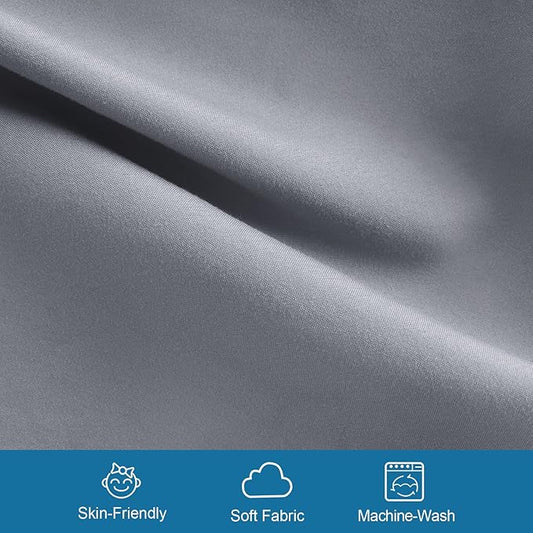 SPRINGSPIRIT Cot Sheets 30" x 75" x 9", 4 Piece Cot Sheet Set (2 Pack), Cot Size Fitted Sheets with Narrow Twin/Camp Bunk/Rvs Bunk/Guest Beds/Trifold Mattress, Grey