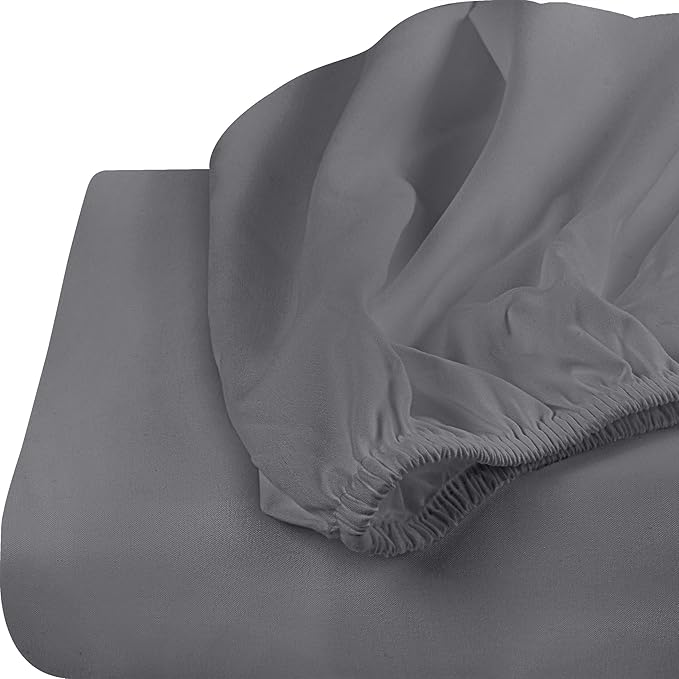 Utopia Bedding Twin Fitted Sheets - Bulk Pack of 2 Bottom Sheets - Soft Brushed Microfiber - Deep Pockets - Shrinkage & Fade Resistant - Easy Care (Twin, Grey)