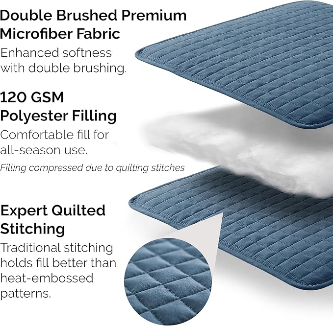 Southshore Fine Living, Inc. Summer Quilt King Size Bedding Set with 2 Pillow Shams, Lightweight Bedspreads King Size, Blue Coverlet Quilt Comforter, Pet Hair Resistant Bedding, Coronet Blue Quilt
