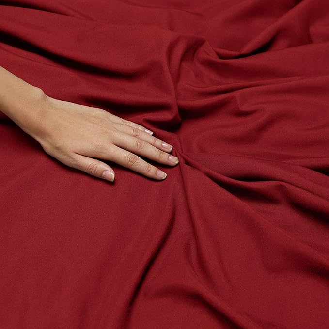 Nestl Full XL Sheet Set - Luxury 1800 Ultra-Soft Microfiber Full Extra Long Bed Sheets - Double Brushed - Deep Pockets - Easy Fit - 4 Piece Set - Bedding Sheets & Pillowcases (Full XL, Burgundy Red)